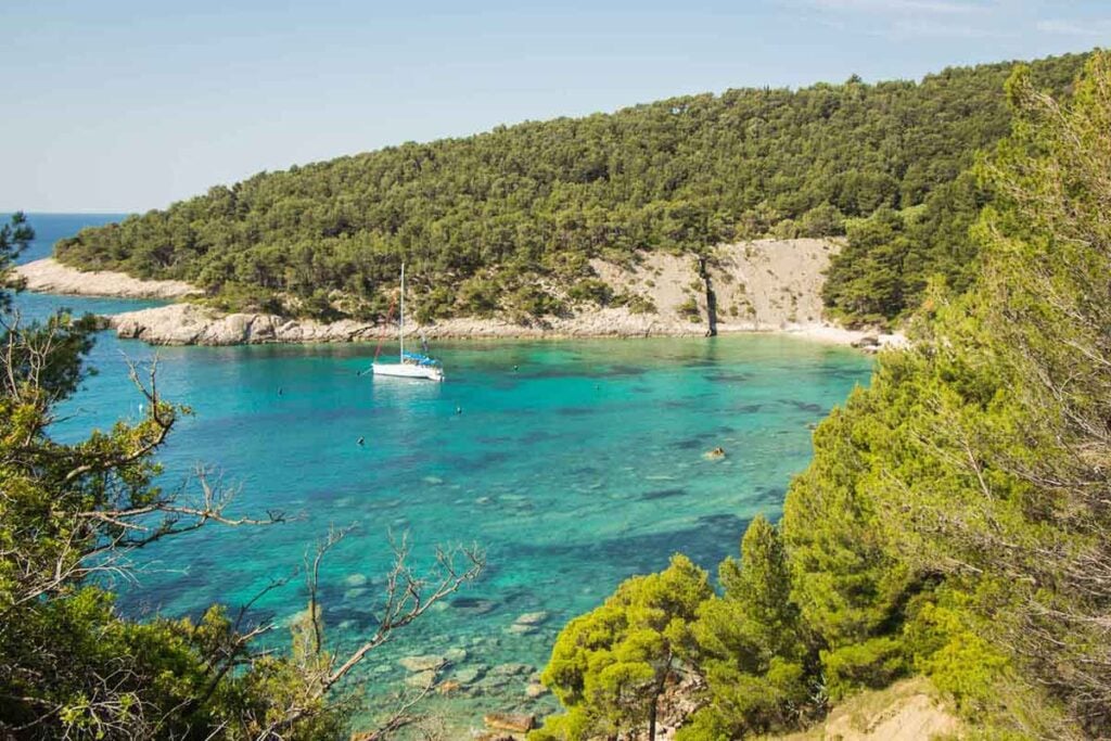 Stunning view of beaches on hvar croatia