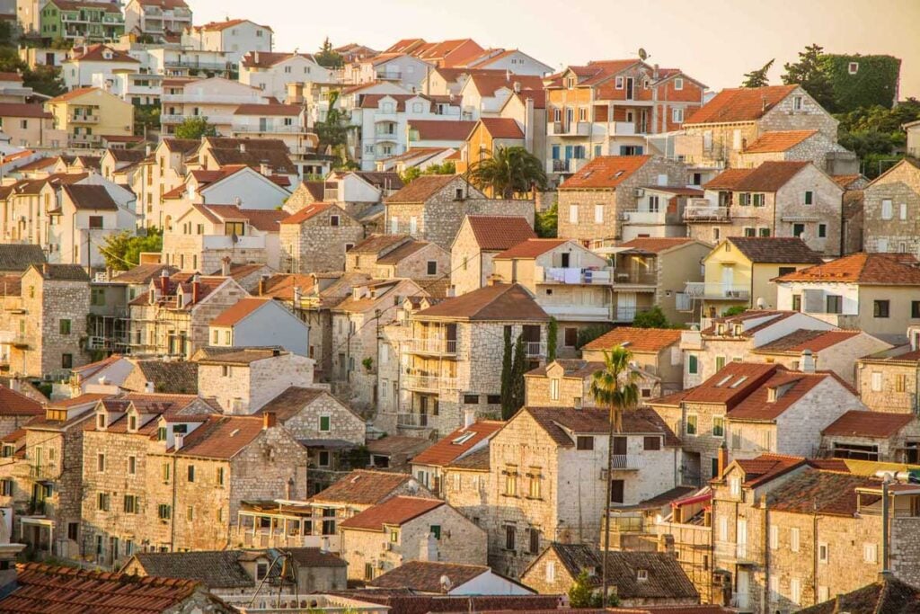 There are many vacation home rentals in Hvar Town, Croatia