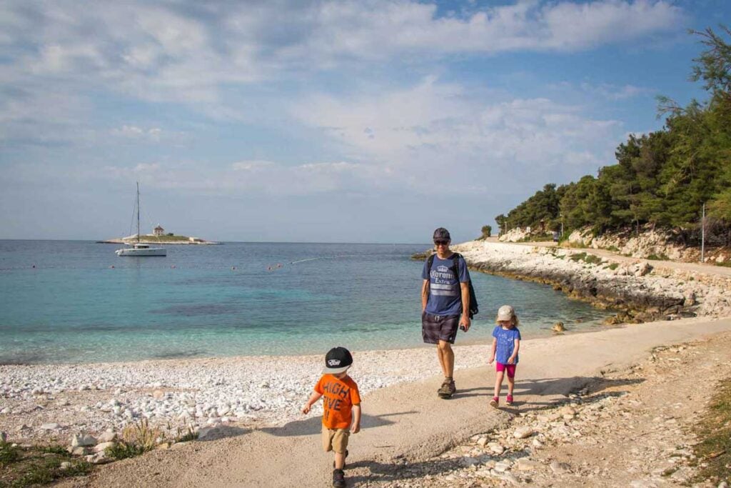 Hvar hiking with kids to best beaches on hvar Island