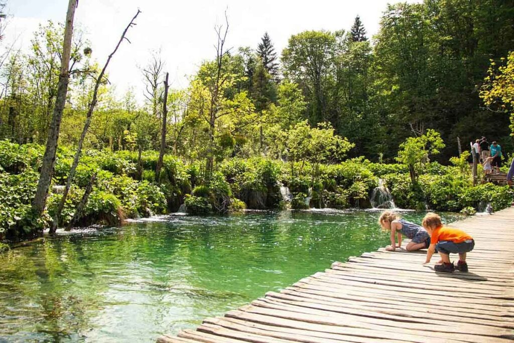 Plitvice Lakes National Park is one of the best places to visit in Croatia with kids.
