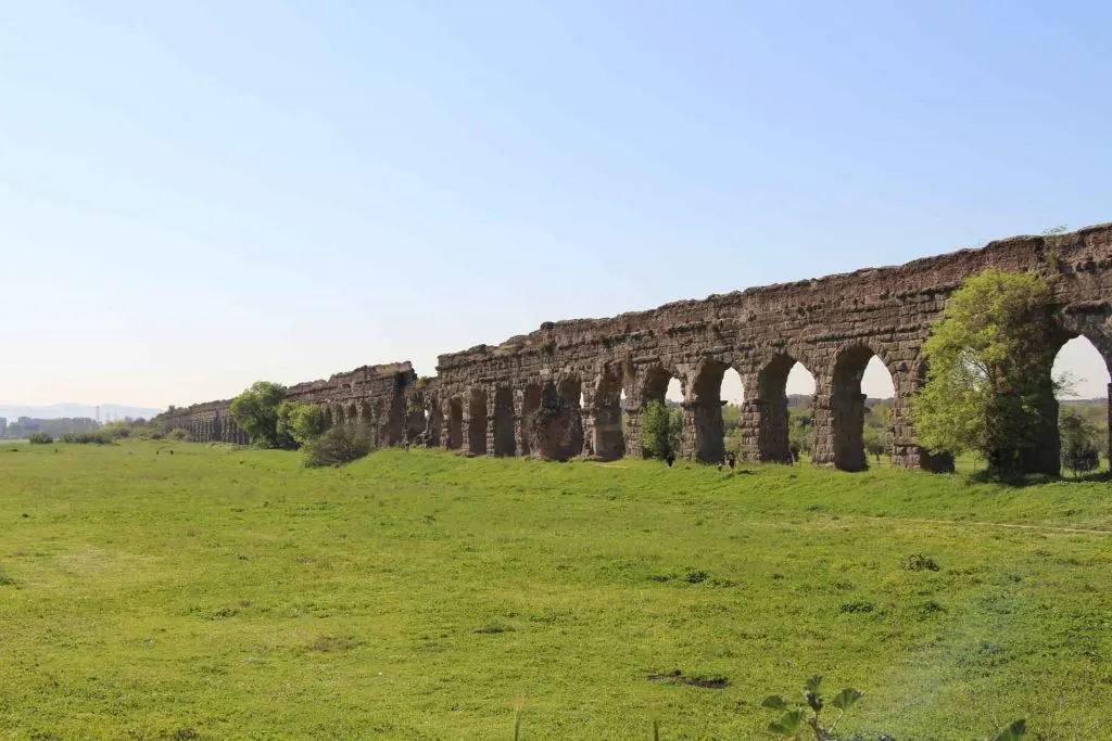 Things to do in Rome with kids - the Aqueduct Park is a great place for kids to run and it has a small playground