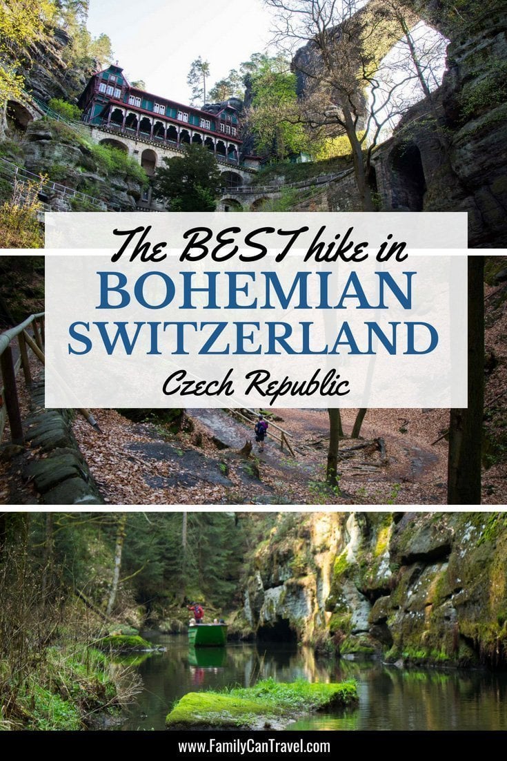 Our favourite hike we did in the Czech Republic! From incredible views to hiking through a gorge and a boat ride, this hike in Bohemian Switzerland has it all! #czechrepublic #bohemianswitzerland #travelwithkids #hikingwithkids #toddlertravel #traveltips