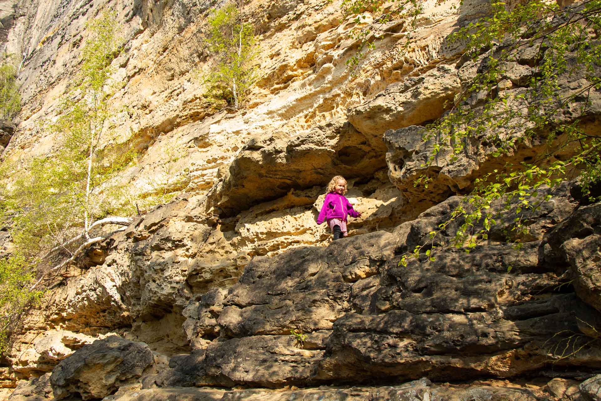 Hiking Gabrielina Cesta trail (Gabriella's Path) in Bohemian Swizterland Czech Republic with Children