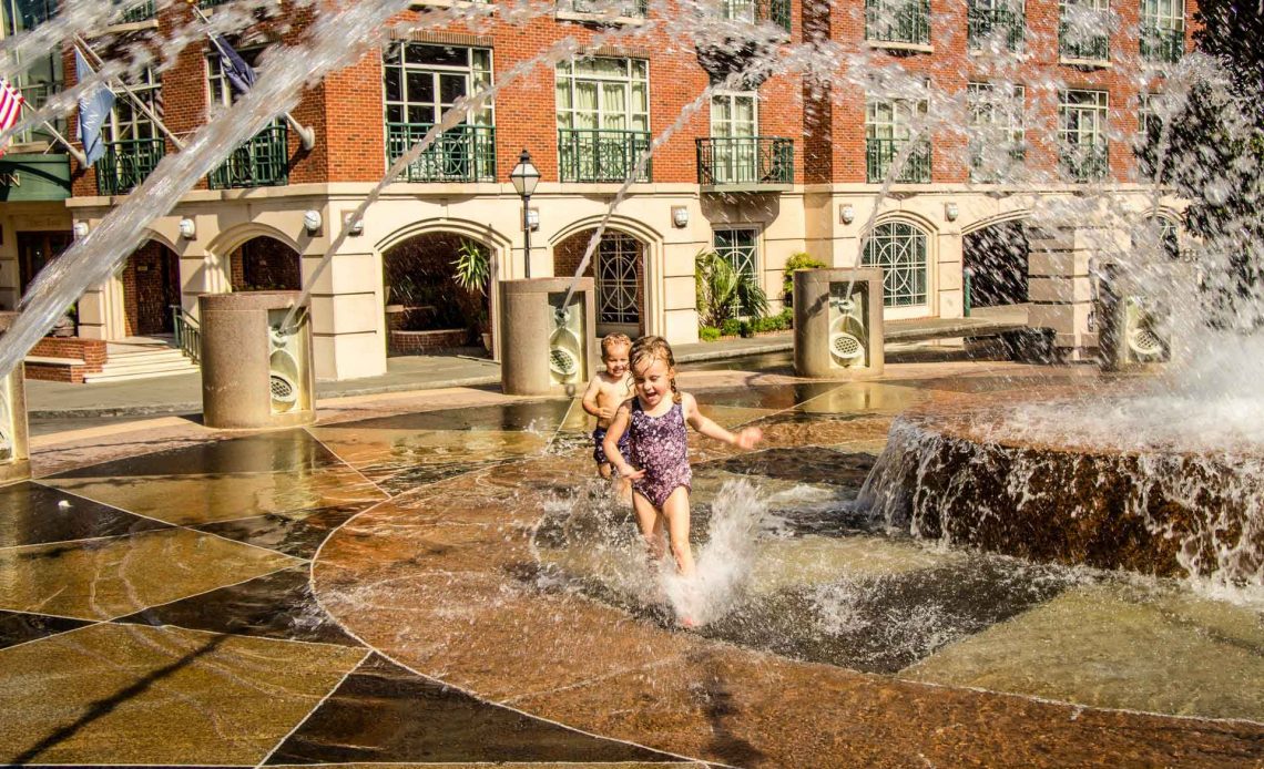 Family Can Travel - 48 Hours in Charleston South Carolina with Kids - a great splash park at Waterfront Park near Queen Street entrance
