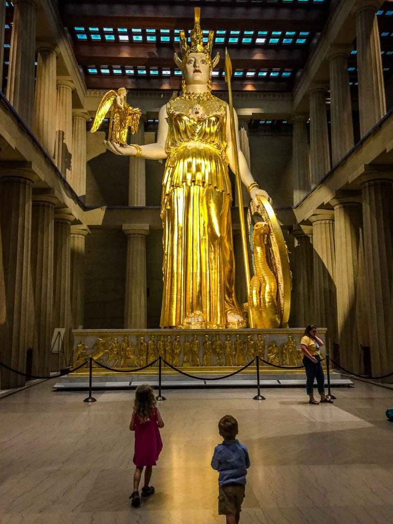 Things to do in Nashville with kids - Full Size Replica Parthenon - Athena Statue