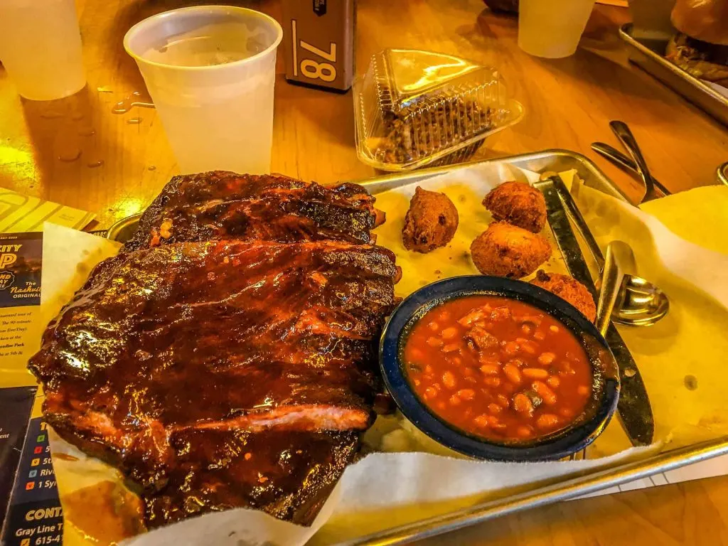 Family Can Travel - One Day in Nashville with Kids - Martins BBQ Joint - Ribs