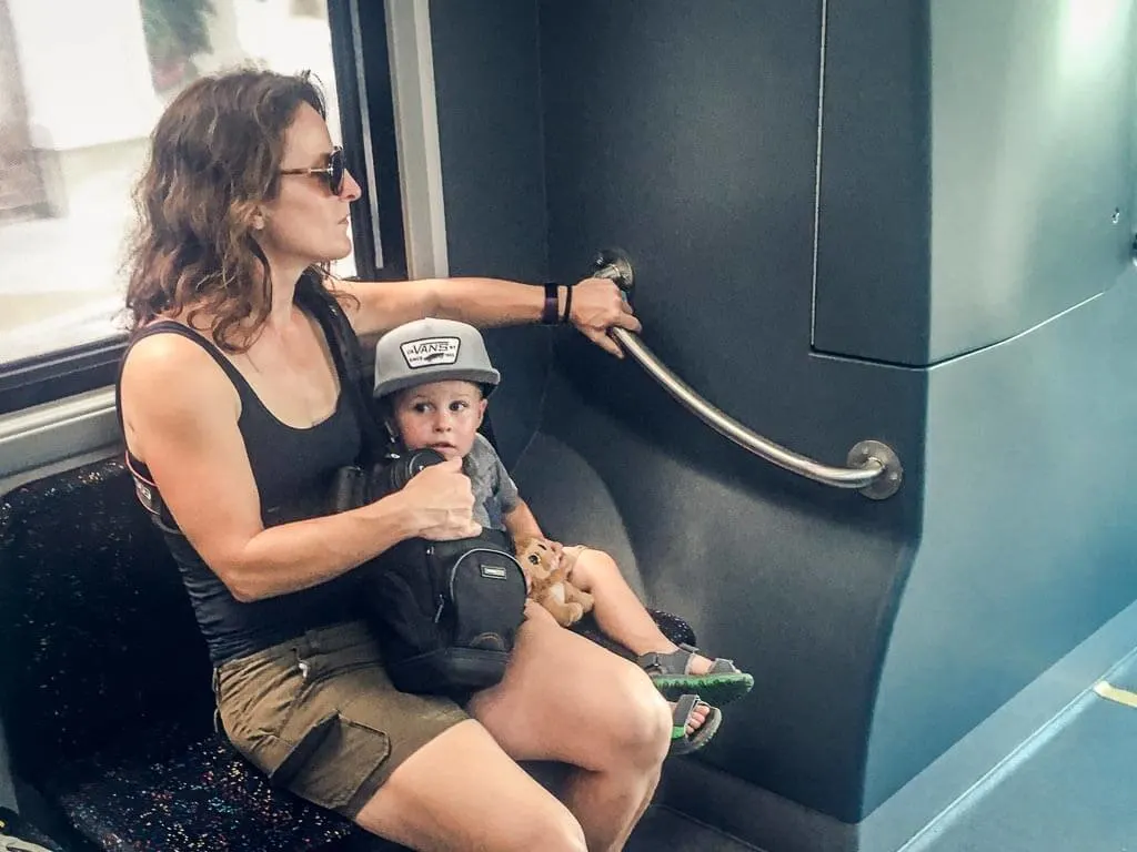 taking the DASH bus in Charleston with a toddler