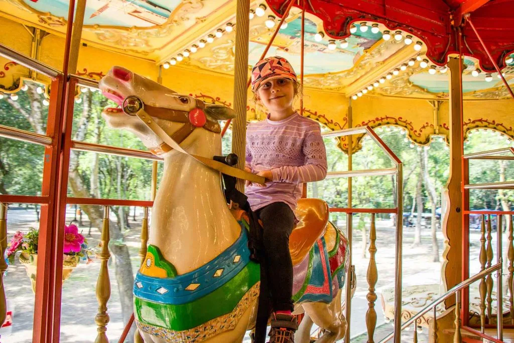 The carousel in Bosque de Chapultepec is one of many kid friendly things to do in mexico city