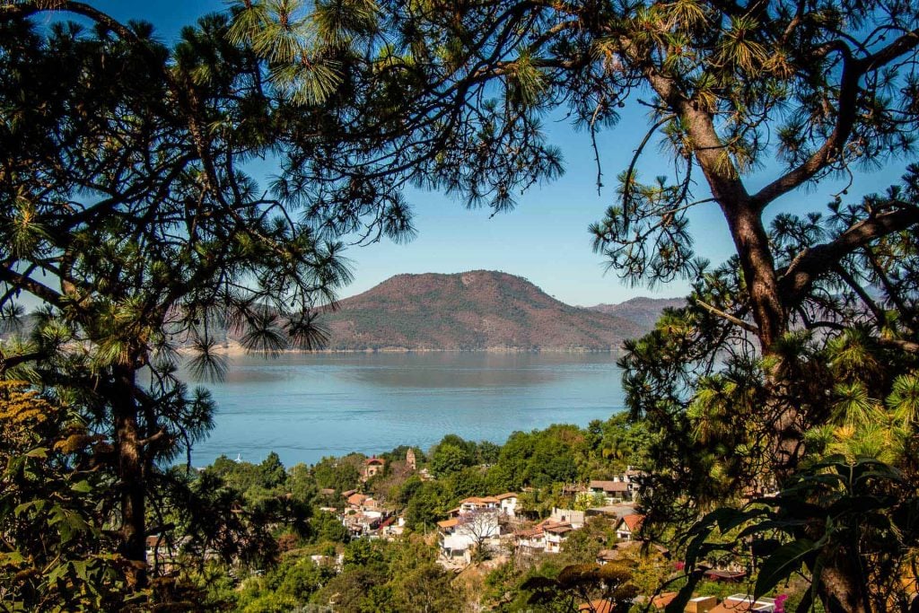 View of Lake Avandaro while hiking La Torre in Valle de Bravo Mexico