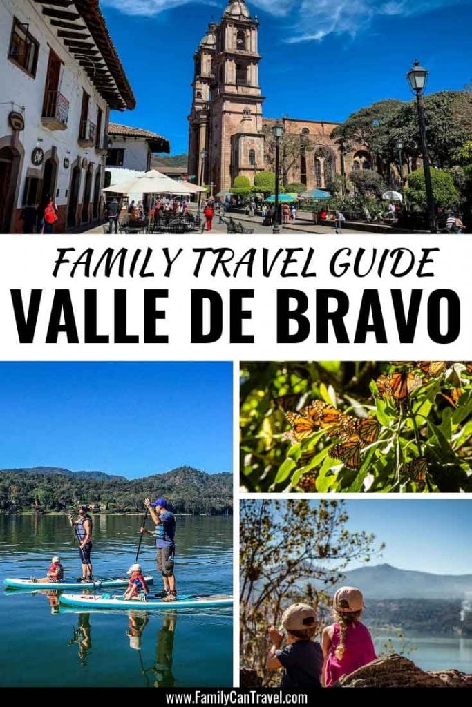 Valle de Bravo, Mexico is the perfect addition to a Mexico City Itinerary with kids! If you love hiking, stand up paddleboarding and even paragliding, you'll find plenty to do here. During the winter you can even witness the incredible monarch butterfly migration! #mexico #valledebravo #monarchbutterfly #travelwithkids