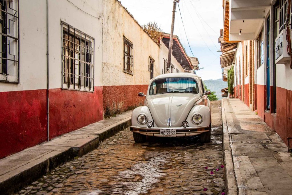 A Volkswagen beetle in Valle de Bravo Mexico