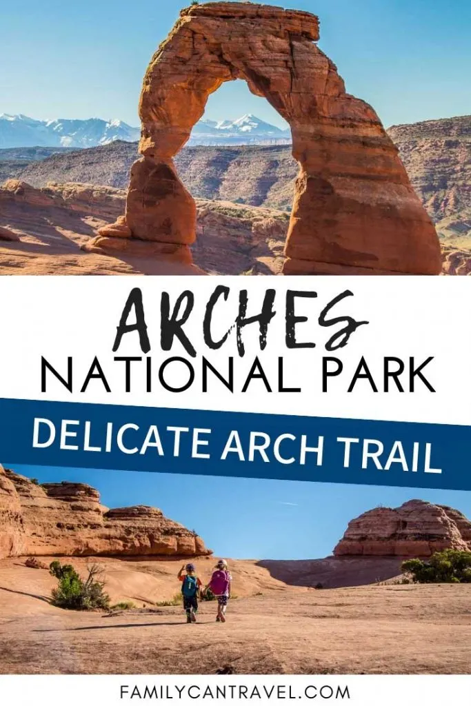 Hiking to see the Delicate Arch in Arches National Park is a must do. This arch is impressive and it's one of the best things to do in Arches National Park. Even kids can do this hike, but make sure to read our tips and cautions for hiking to Delicate Arch with kids. #utah #archesnationalpark #delicatearch #hikingwithkids #familytravel