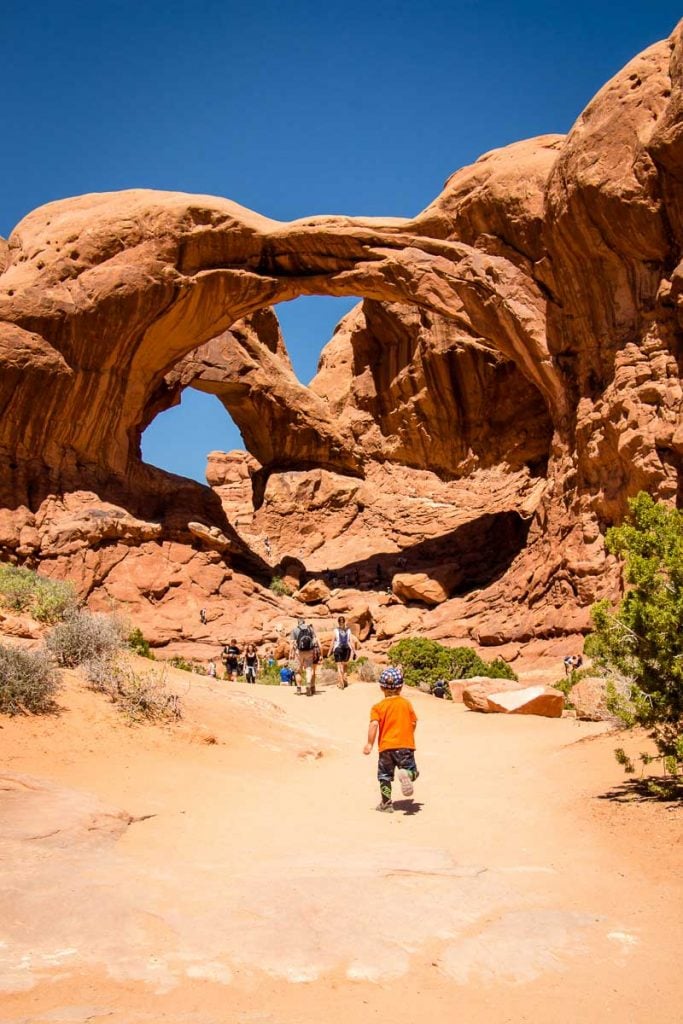 easy walks in Arches National Park - Double Arch hike