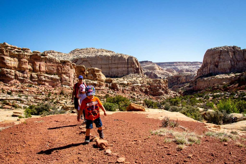 Capitol Reef best hikes - Frying Pan hike with kids