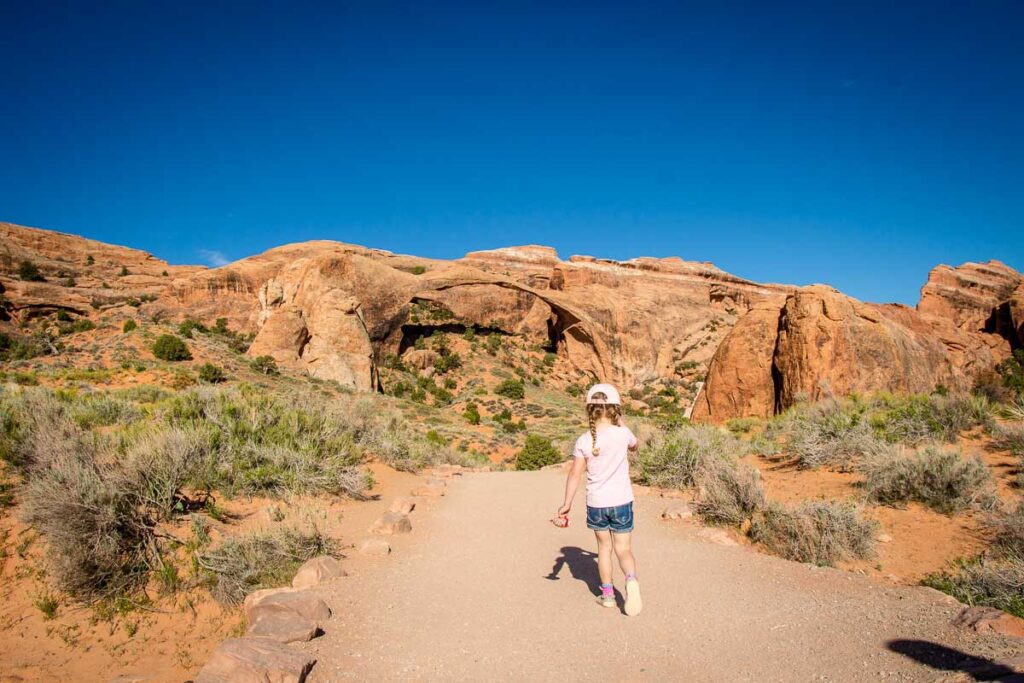 best kid-friendly hikes in Arches - landscape arch trail