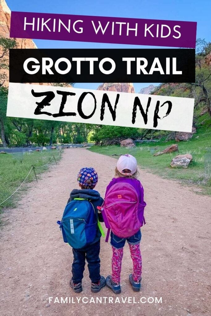 Looking for a family friendly trail in Zion National Park with Kids? The Grotto Trail is a great hike to do with kids and you can pair it up with other short hikes like the Weeping Rock Trail or Pa'rus Trail.