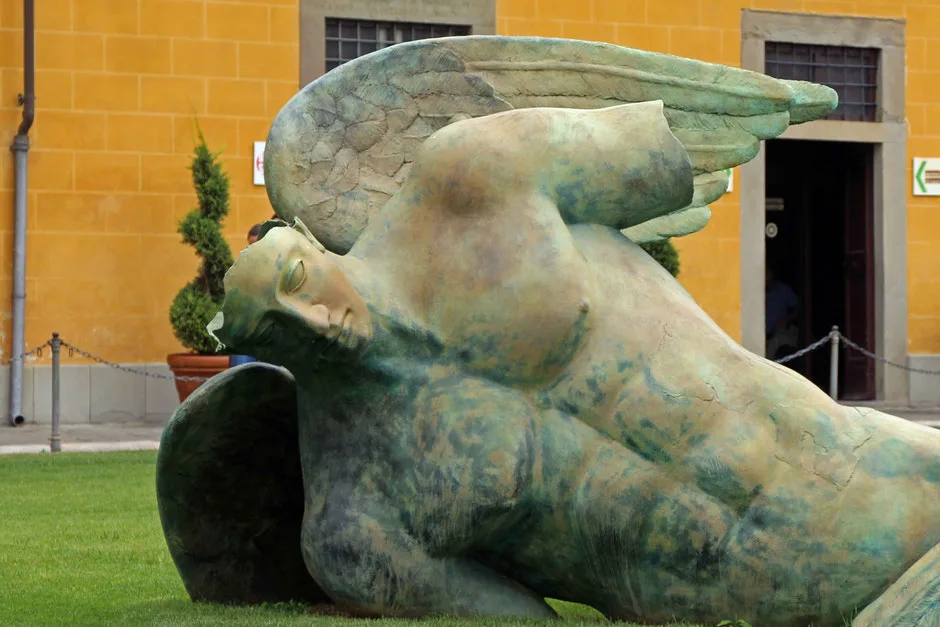 There is lots of interesting art in Pisa. Kids will like this fallen angel statue in the Square of Miracles