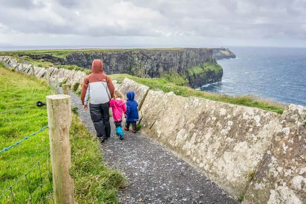 When visiting Ireland with kids, don't miss a kid-friendly hike along the Cliffs of Moher