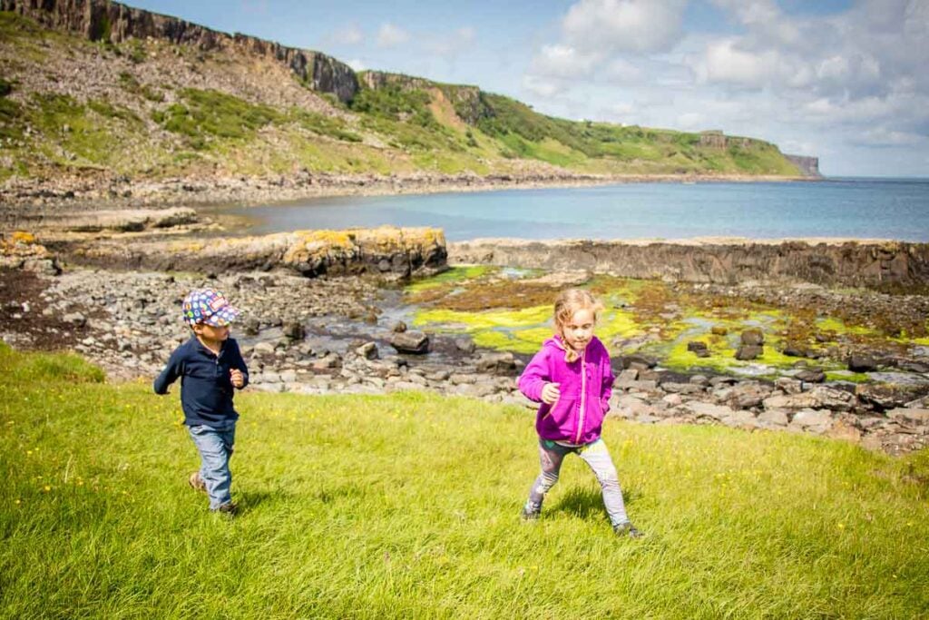 image of kids hiking Brother's Point on Isle of Skye