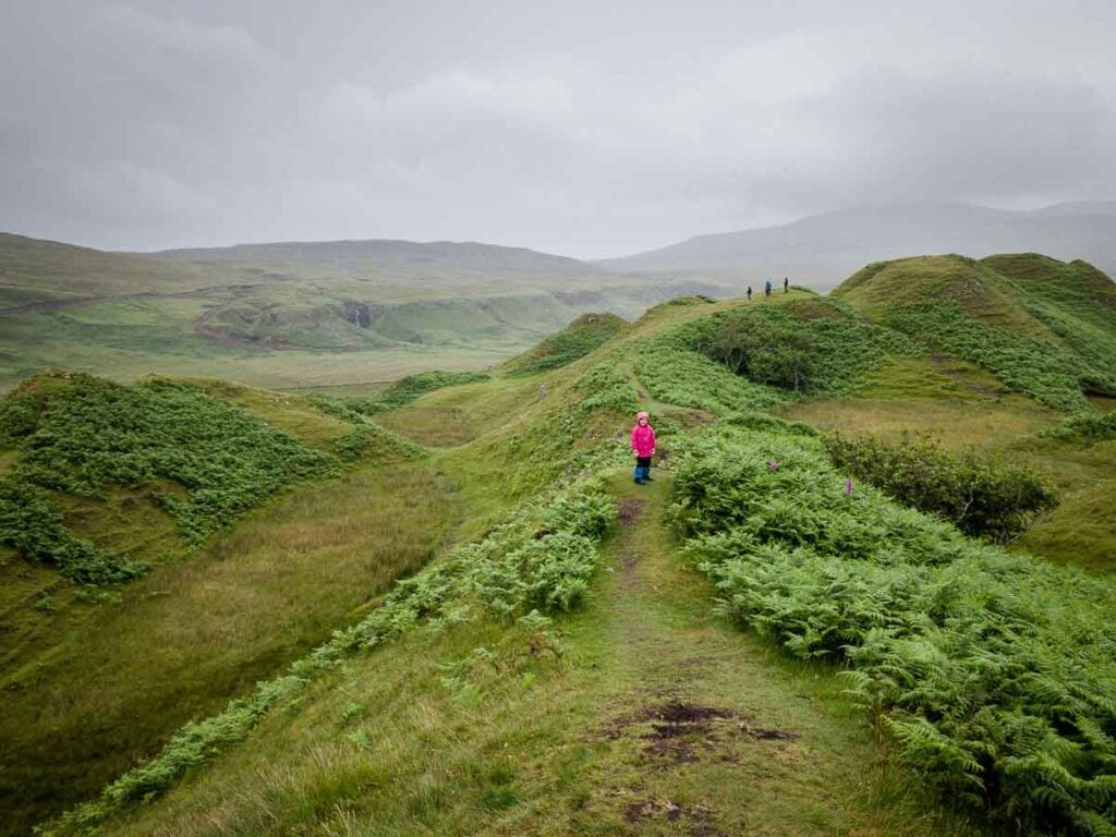 image of the green rolling hills near the Fairy Glen on Isle of Skye Scotland