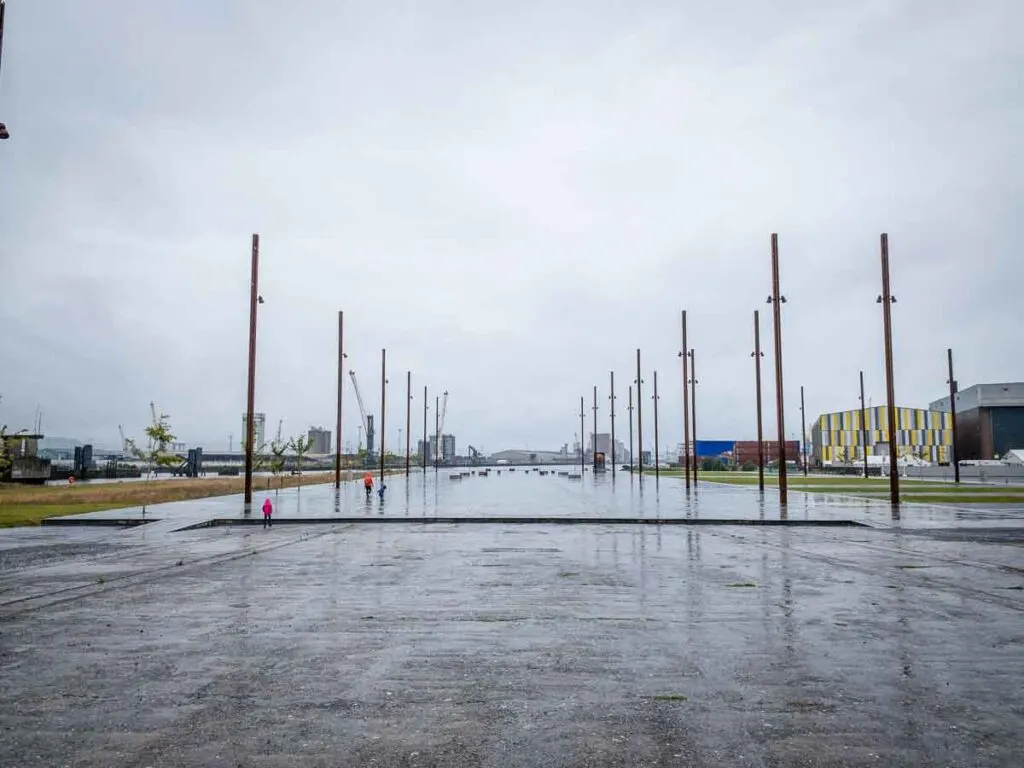 Image of area where Titanic was docked in Belfast Ireland