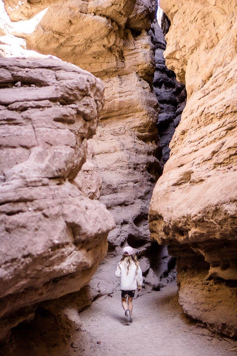 girl hiking in ladder canyon - one of the best hikes around palm springs