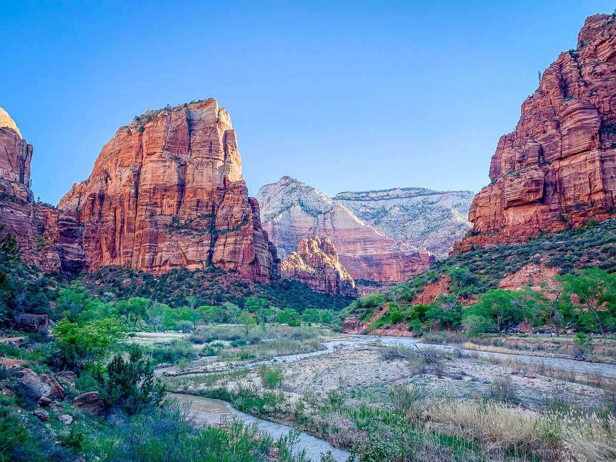 view at the angels landing trailhead