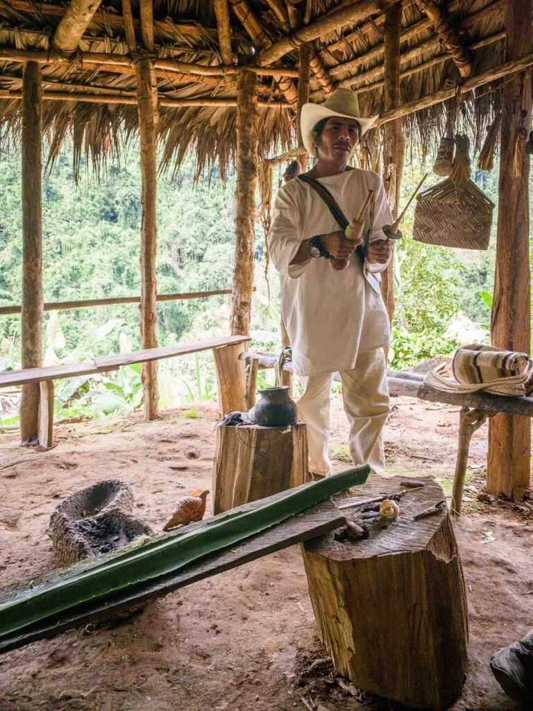 Learning about the culture on the Ciudad Perdida trek