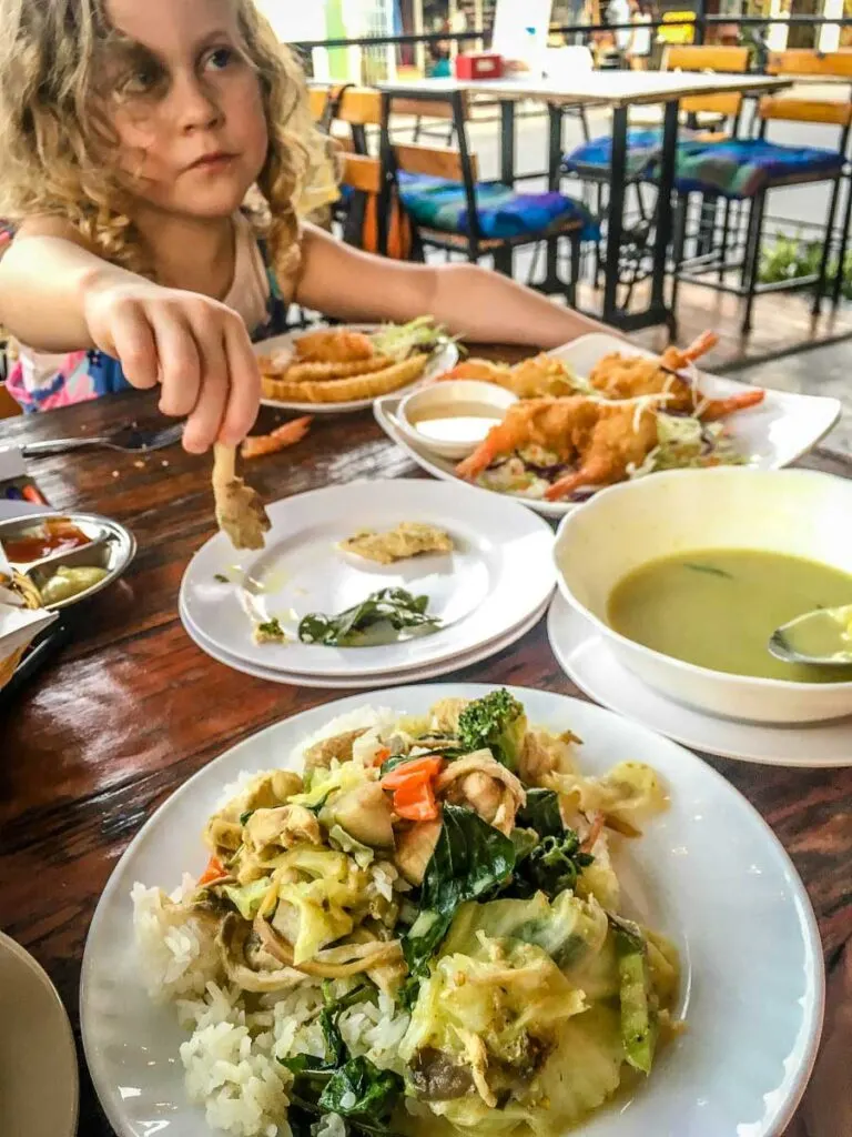 Typical restaurant food eaten in thailand