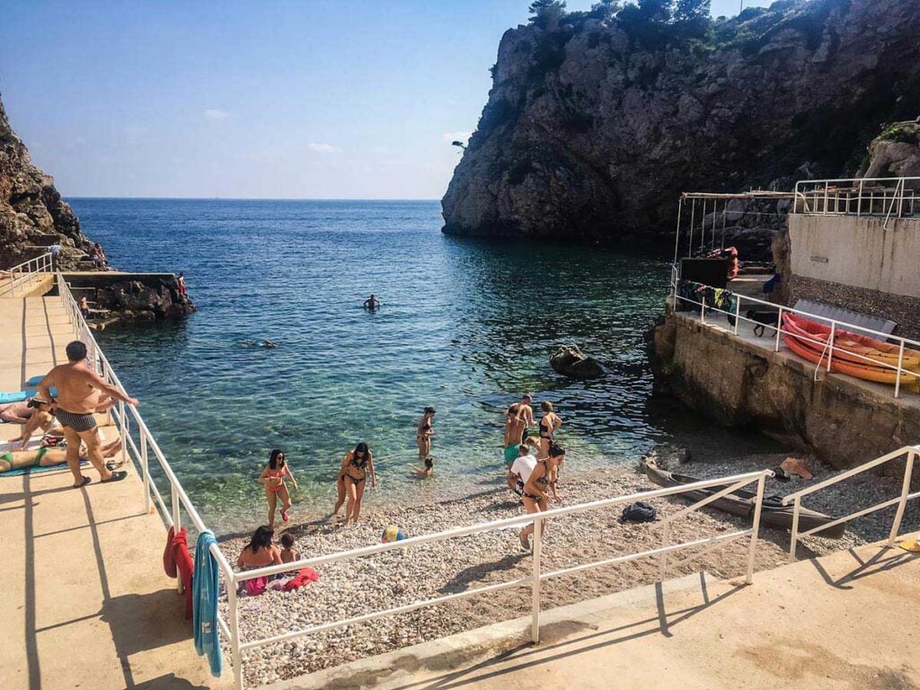 Beach Sulic near Old Town is a fun thing to do in Dubrovnik with children
