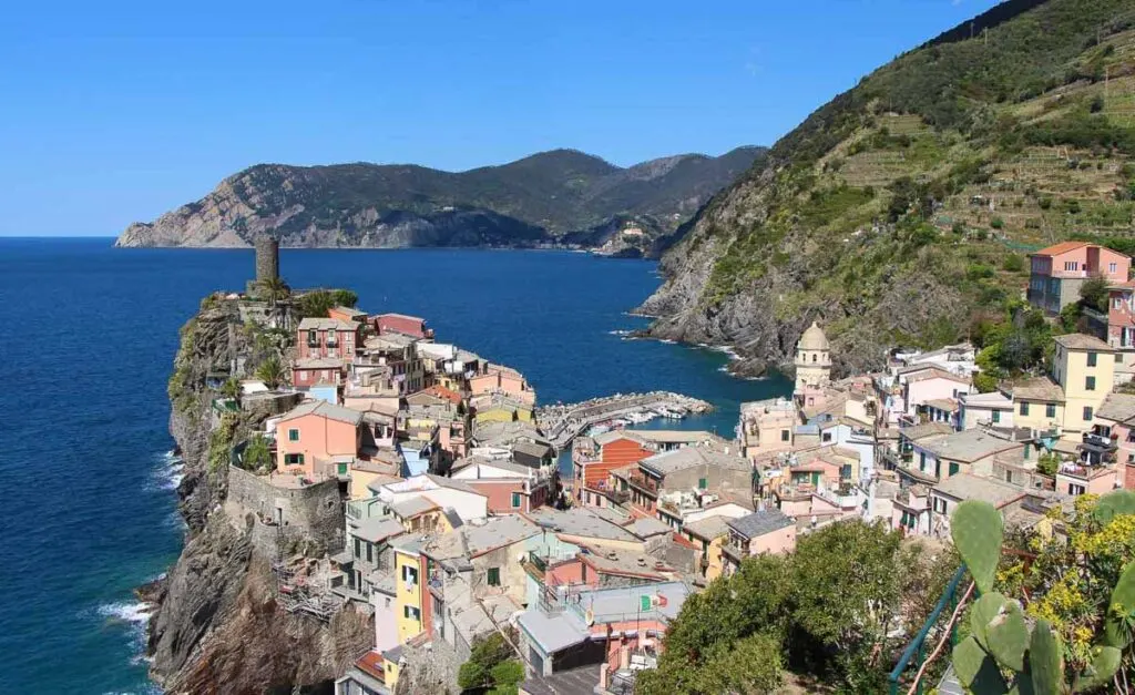 View of Vernazza Cinque Terre from the Corniglia to Vernazza hike