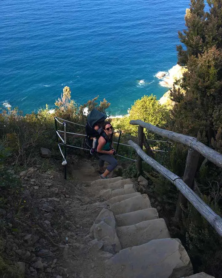 Hiking Cinque Terre with a toddler on the Manarola to Riomaggiore trail