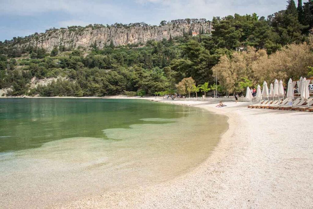 best beaches in croatia for families - 
Kasjuni Beach in Split Croatia.