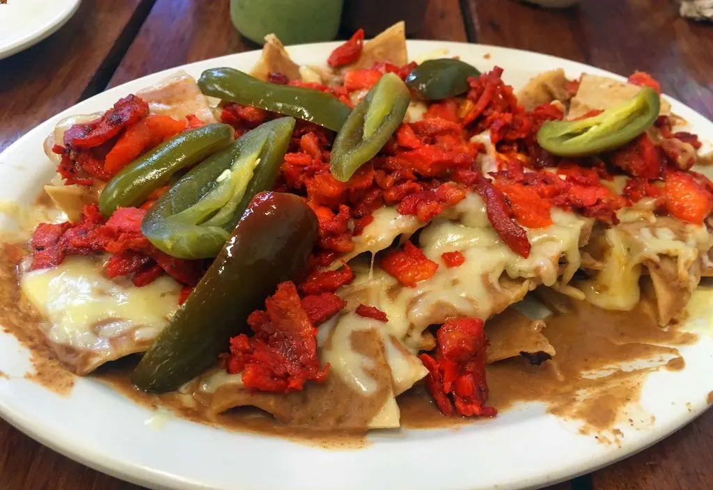 The nachos al pastor at Don Sirloin - one of our favorite taco restaurants in Playa del Carmen