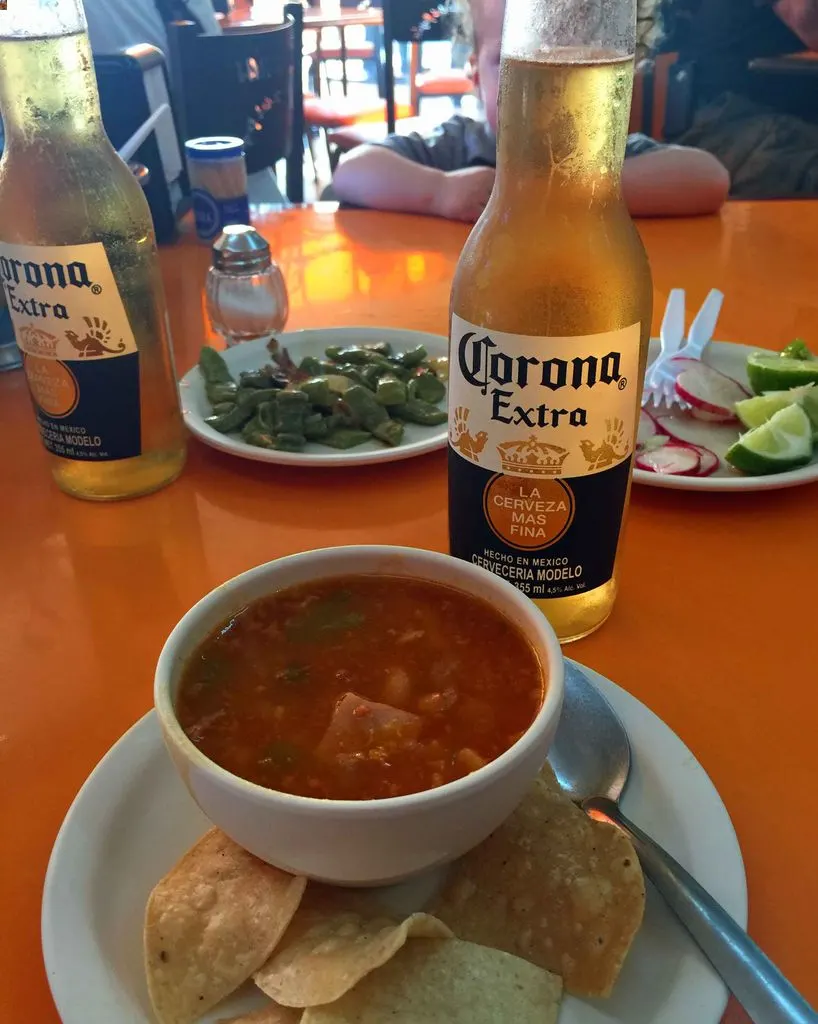 The Frijoles Charros (bean soup) at El Fogon a big reason why we think El Fogon is the best kid-friendly restaurant in Playa del Carmen