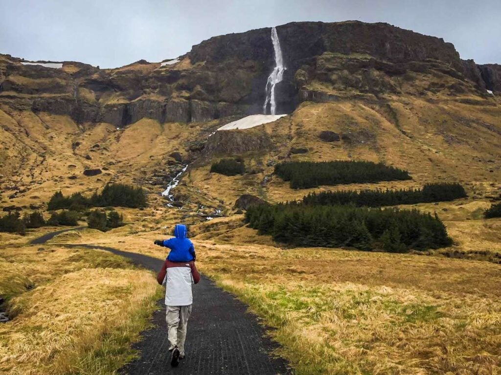 things to do on the Snaefellsnes Peninsula with kids - Bjarnafoss Waterfall Iceland