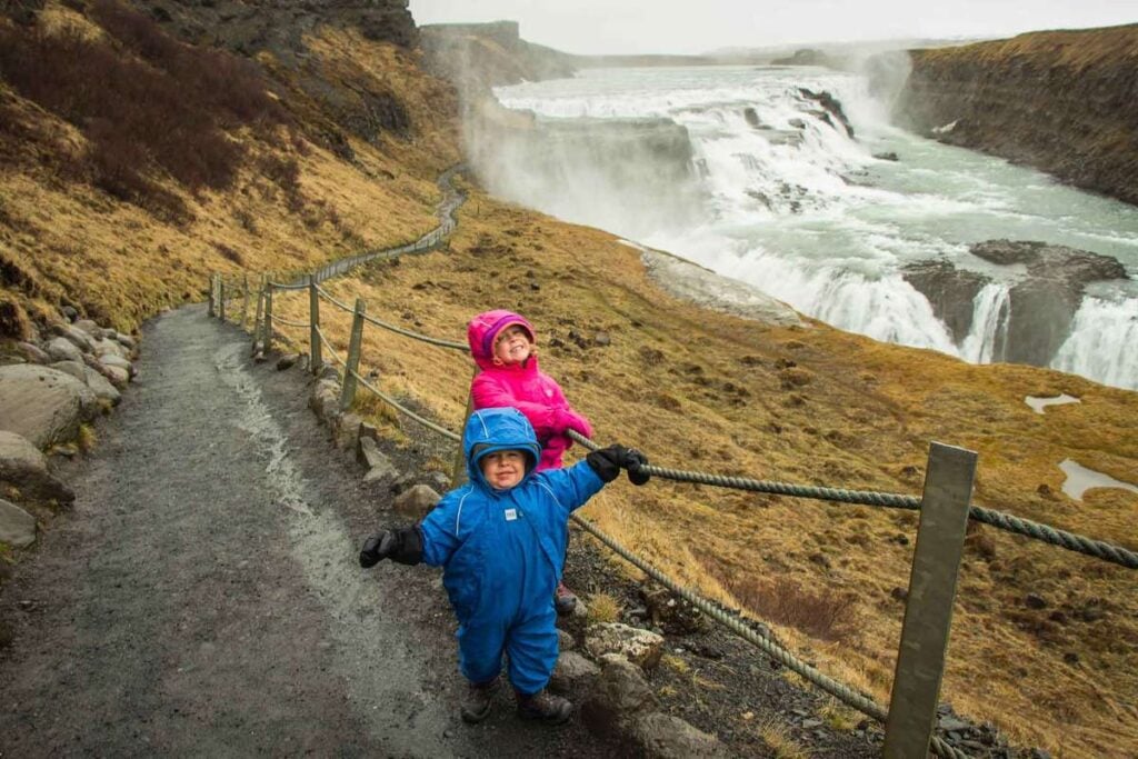 what to do in iceland with family - Golden Circle tour to Gullfoss waterfall