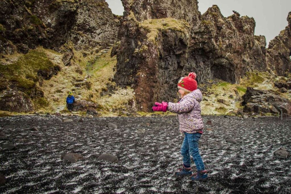 things to do on the Snaefellsnes Peninsula with kids - Djupalonssandur Beach Snaefellsjoekull National Park Iceland