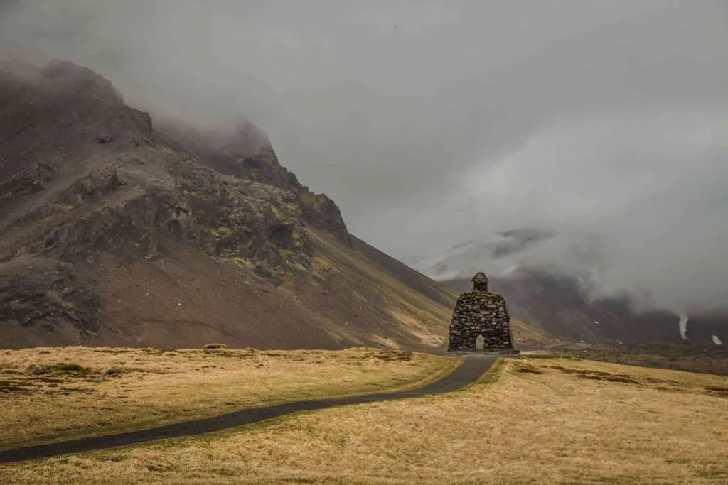 The Snaefellsnes Peninsula was named after the Bardur Snaefellsnes troll statue as seen on the Arnarstapi to Hellnar hike