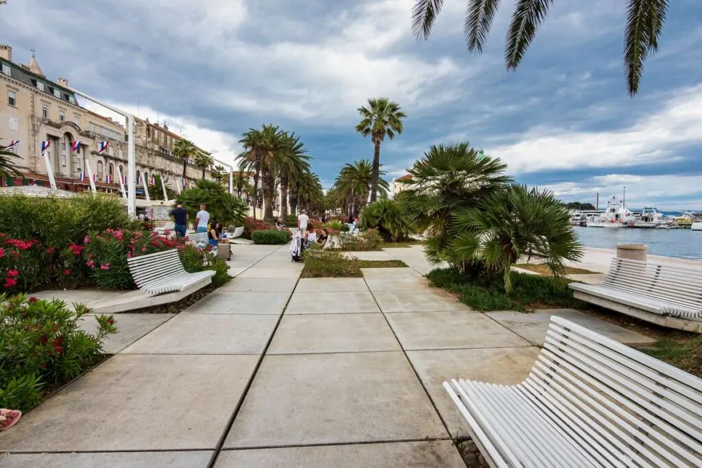 The Riva promenade in Split, Croatia is one of the best places to visit in croatia