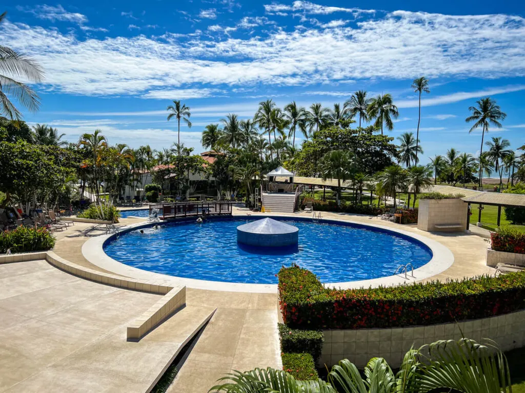 the main swimming pool at the West Western all-inclusive resort in Jaco Bay, Costa Rica