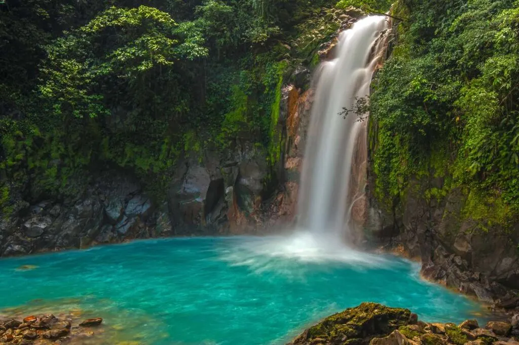 The Rio Celeste waterfall near La Fortuna, Costa Rica