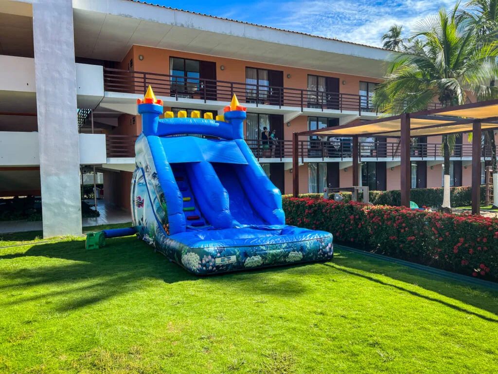 kids will love the inflatable slide at the family-friendly Best Western Jaco Beach all-inclusive resort