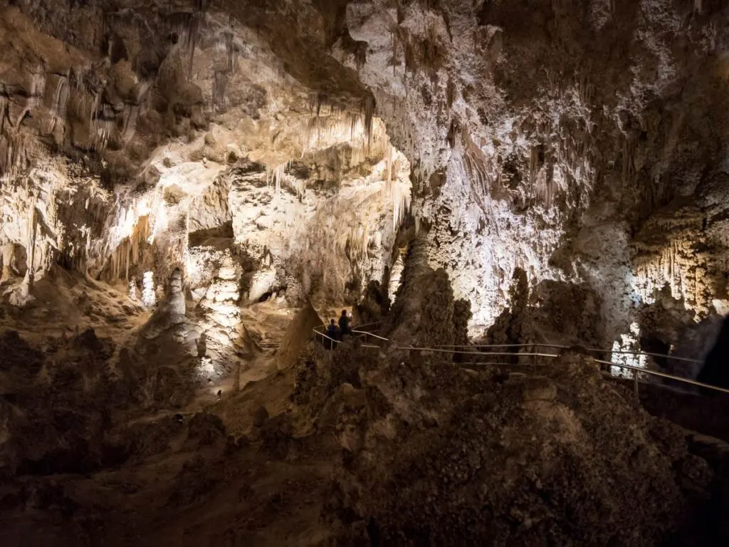Beautiful Carlsbad Caverns rock formations along the easy walking route.