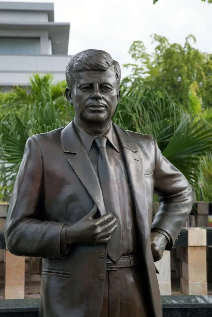 a statue of JFK a the Walkway of the Presidents in San Juan, Puerto Rico.