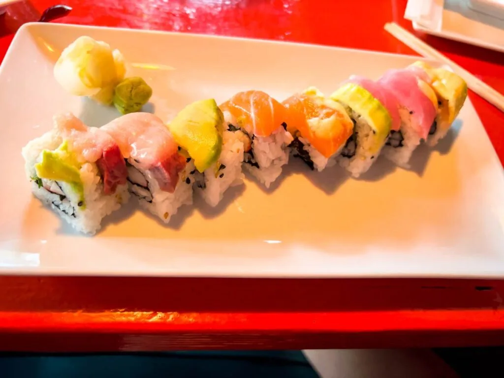 an order of sushi at the Tin Box restaurant in Vieques, Puerto Rico.