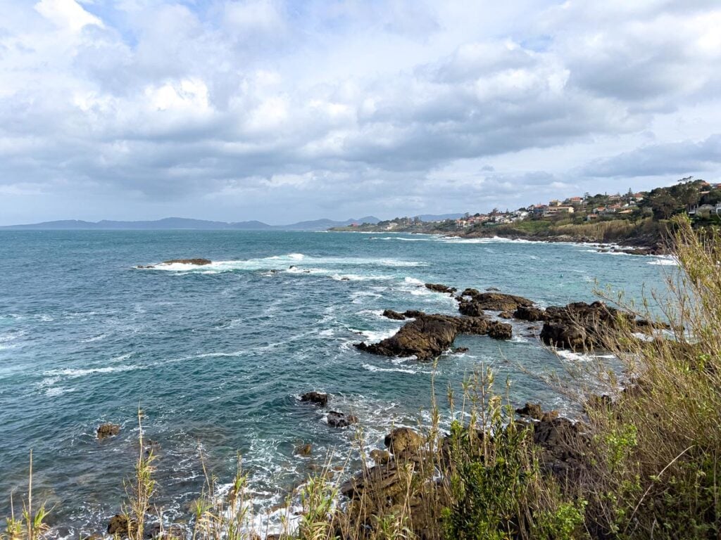 A view of the scenic Atlantic Ocean as seen from the second leg of the Portuguese Coastal Camino Trail.