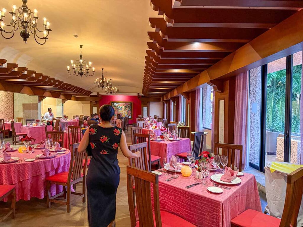 The interior of the Agave Oaxacan a la carte Restaurant at the Barcelo Huatulco.