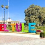 A colorful "El Tule" sign in from of the Tule Tree, near Oaxaca, Mexico.