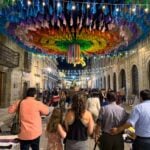 Celine Brewer, owner of FamilyCanTravel.com, enjoys a food tour of Oaxaca with her kids at night.